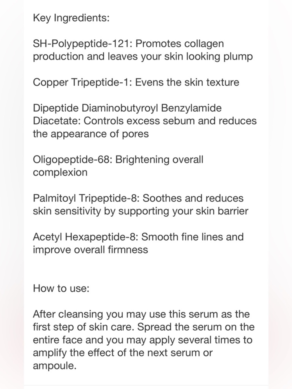 COS White The 6 Peptide Skin Booster Serum Box - Picture 4 of 4